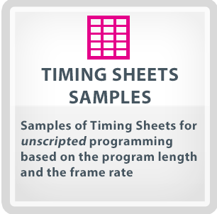 Timing Sheets Samples